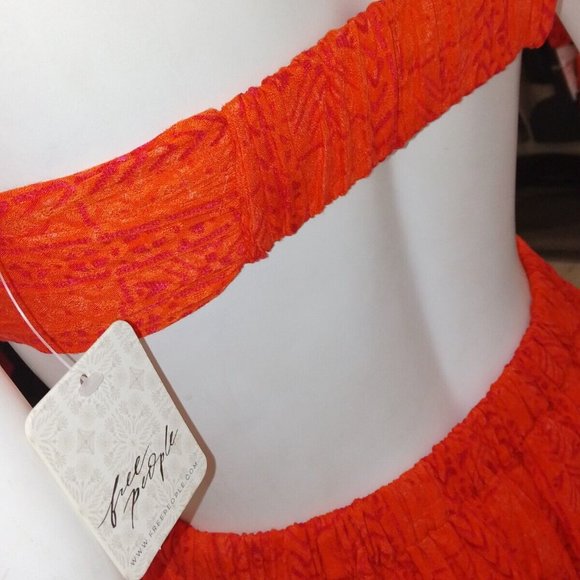BNWT Free People (XS) Orange Summer Long Party Bandeau Cut-Out Maxi-Dress £98 - Picture 9 of 10